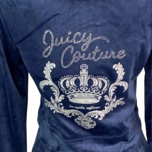 JUICY COUTURE Tracksuit Crown Jacket And Pants Set Regal Blue - Picture 3 of 4